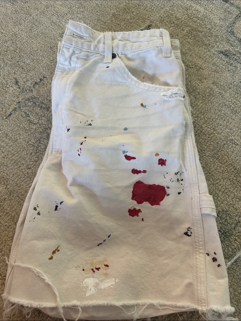 Gallery Dept. Off-White Denim Shorts With Label Detail